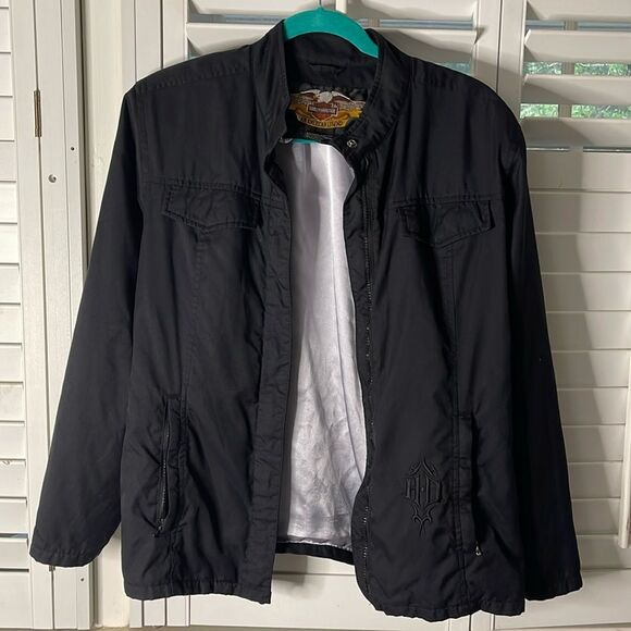 Harley Davidson Women riding‎ jacket sizeEmbroidered zip up black